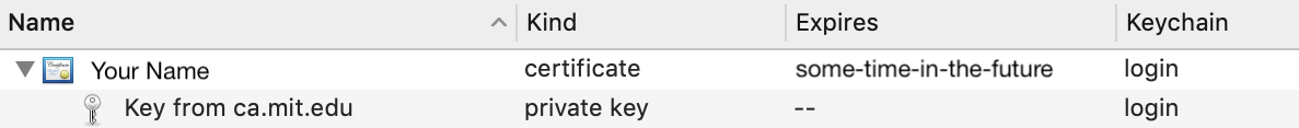 Keychain Entry Screenshot